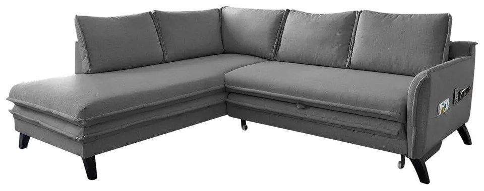 Colțar extensibil cu șezlong pe partea stângă Miuform Charming Charlie L, gri