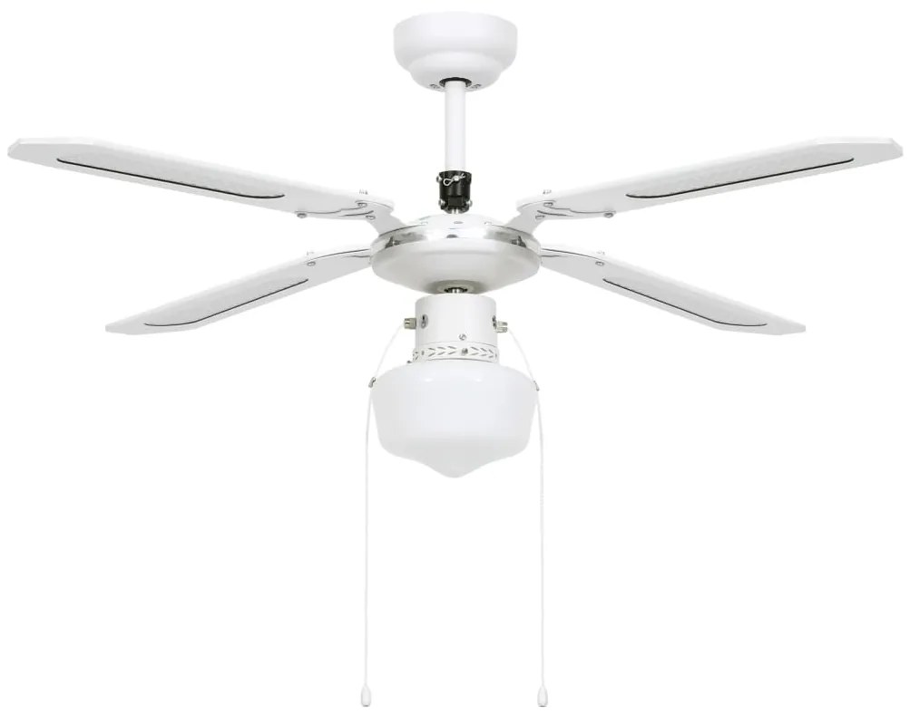 Ventilator de tavan cu iluminare, alb, 106 cm Alb