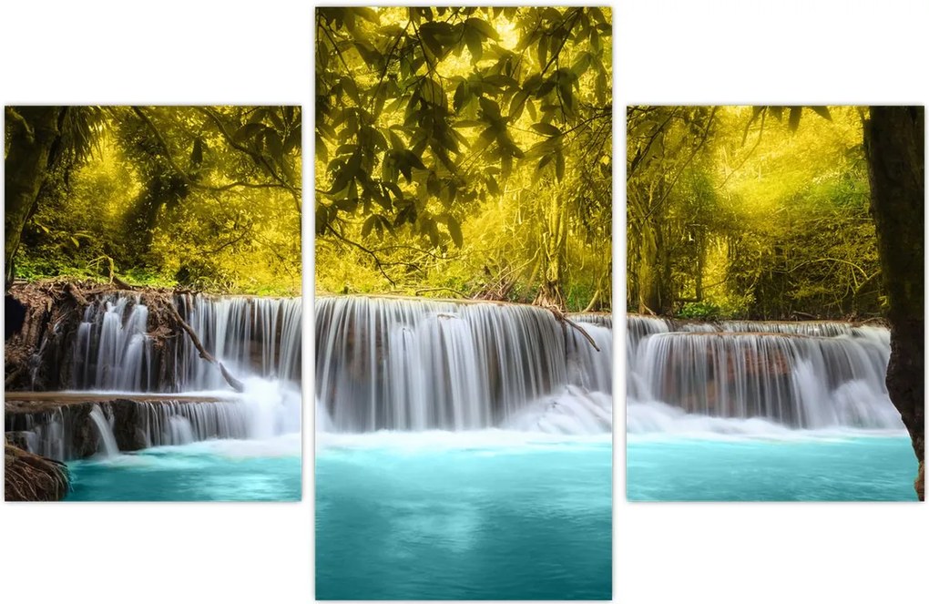 Tablou - Cascadă, cu culori strălucitoare (90x60 cm)