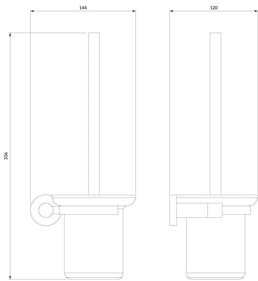 Omnires Modern Project perie de toaleta insurubat alb MP60620WM