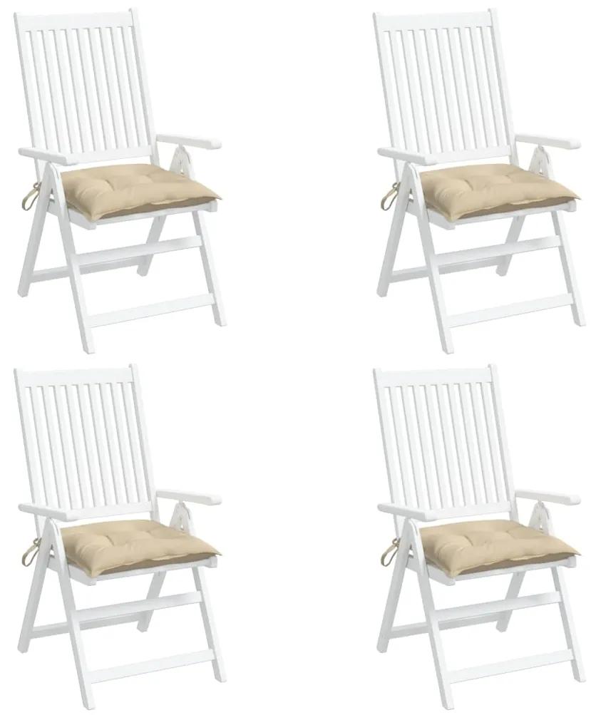 Perne de scaun, 4 buc., bej, 40 x 40 x 7 cm, textil 4, Bej, 40 x 40 x 7 cm