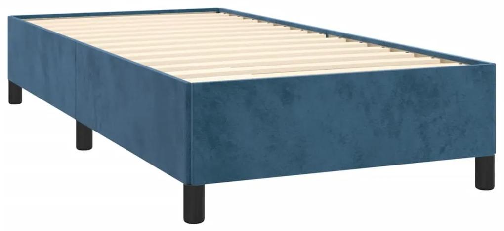Cadru de pat, albastru inchis, 90x190 cm, catifea Albastru inchis, 35 cm, 90 x 190 cm