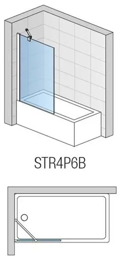 Paravan de cada SanSwiss Easy crom 120x150 cm sticla securizata 6 mm