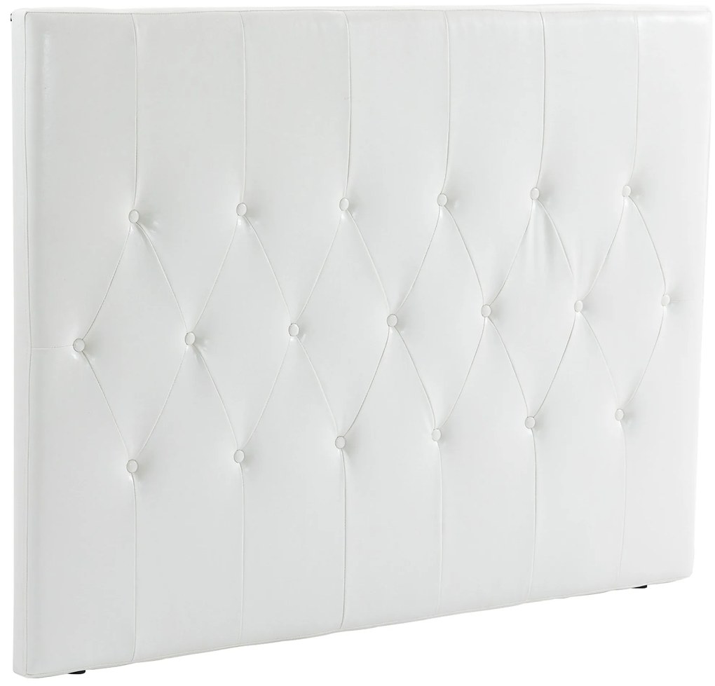 HOMCOM Spătar Pat Matrimonial Capitonată cu Design cu Nasturi, Căpătâi Pat din Piele PU și MDF, 160x7x120 cm, Alb | Aosom Romania