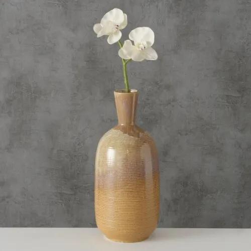 Vaza decorativa din portelan, Elikia Maro / Bej, Ø15xH36 cm