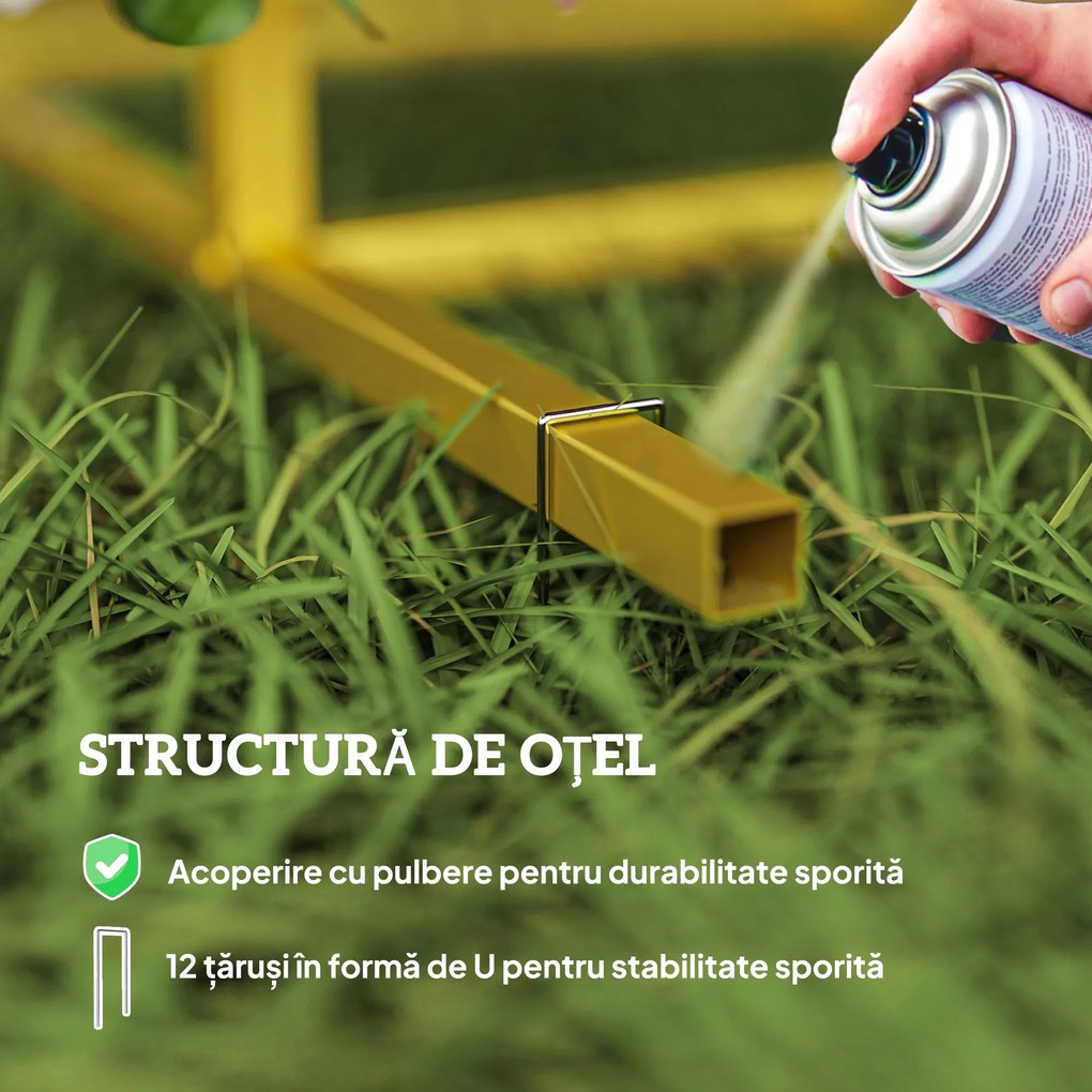 Outsunny Set de 3 Arcade de Grădină pentru Nunți, 120x40x220 cm, Auriu | Aosom Romania