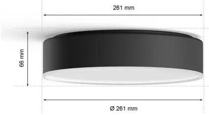 Philips - Corp de iluminat LED dimabil Hue ENRAVE S LED/9,6W/230V Ø 261 mm negru + telecomandă