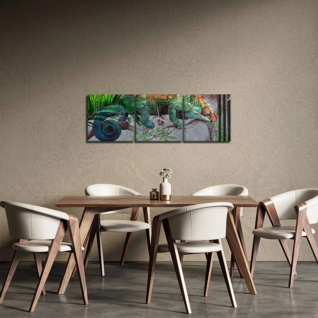 Tablou - Cameleon (cu ceas) (90x30 cm)