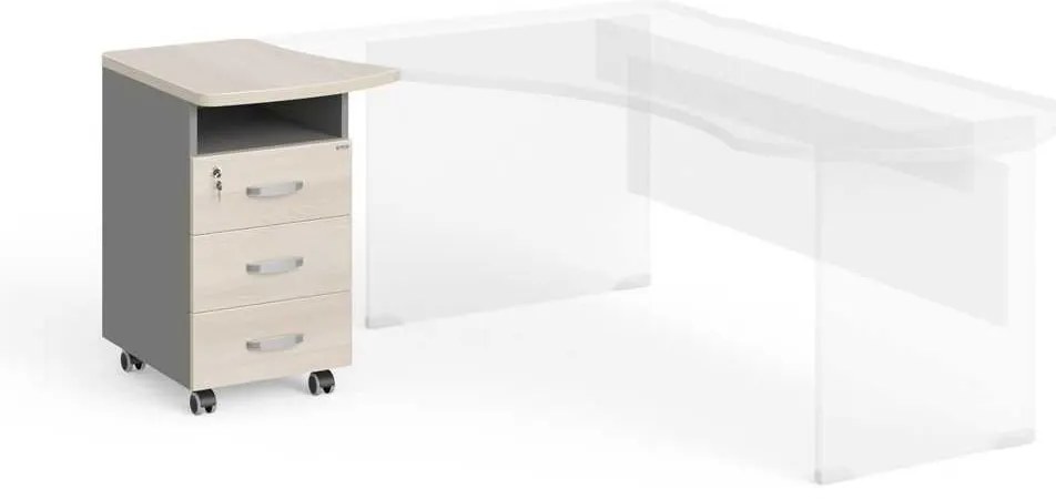 Sertare Manager 53,5 x 59,3 cm, stânga, salcâm deschis / gri