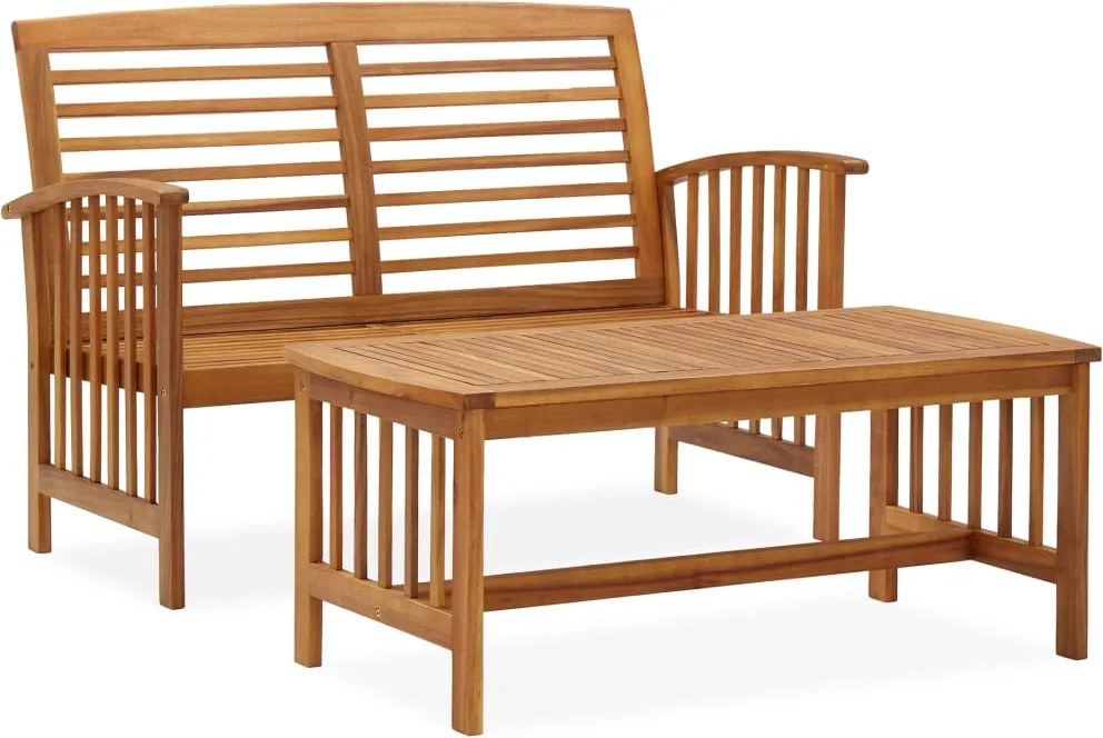 vidaXL Set mobilier de grădină, 2 piese, lemn masiv de acacia