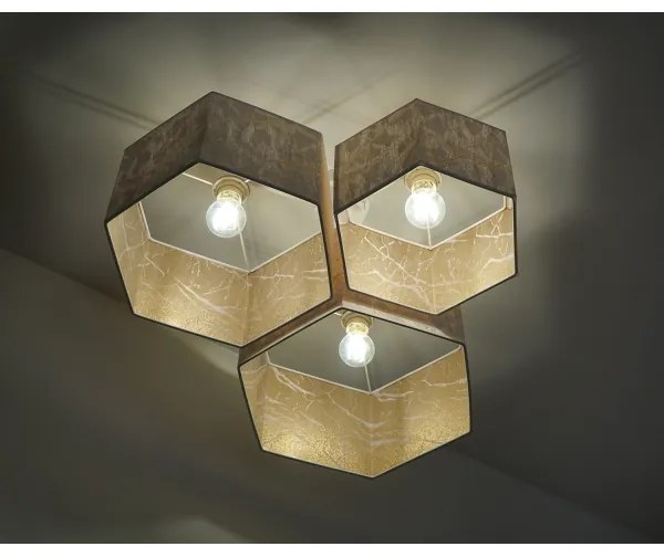 Lustră aplicată Duolla ROLLER TRIO HEX 3xE27/15W/230V alb/auriu