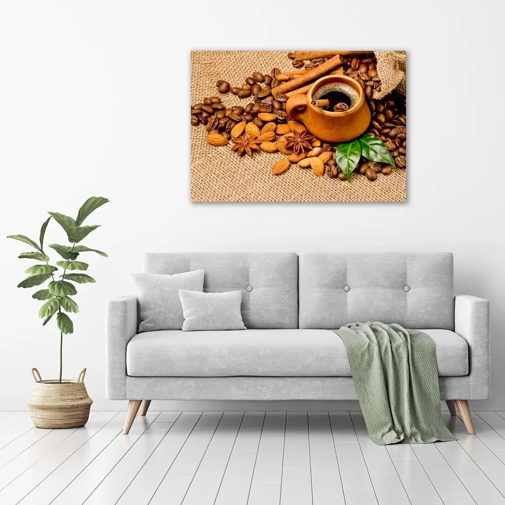 Tablou pe pânză canvas Boabe de cafea și ceașcă