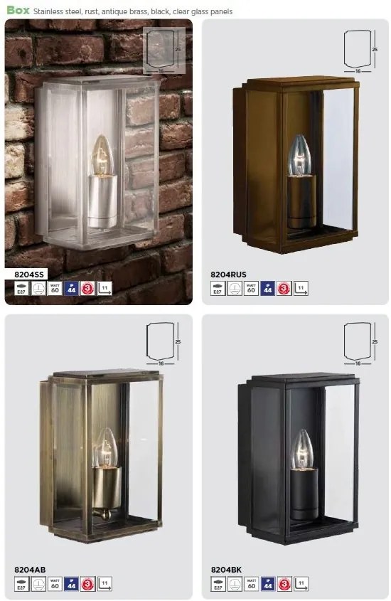 Aplica de perete exterior stil clasic IP44 Box