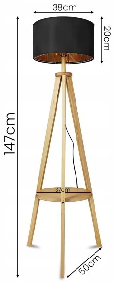 Lampă de podea 1xE27/40W/230V neagră