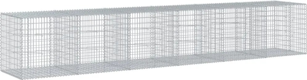 vidaXL Coș gabion cu capac, 600x100x100 cm, fier galvanizat