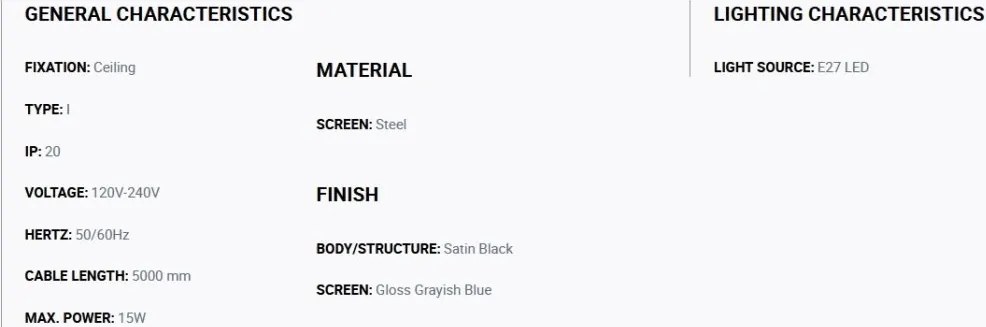 Lustra cu 7 pendule metal TATAWIN M blue