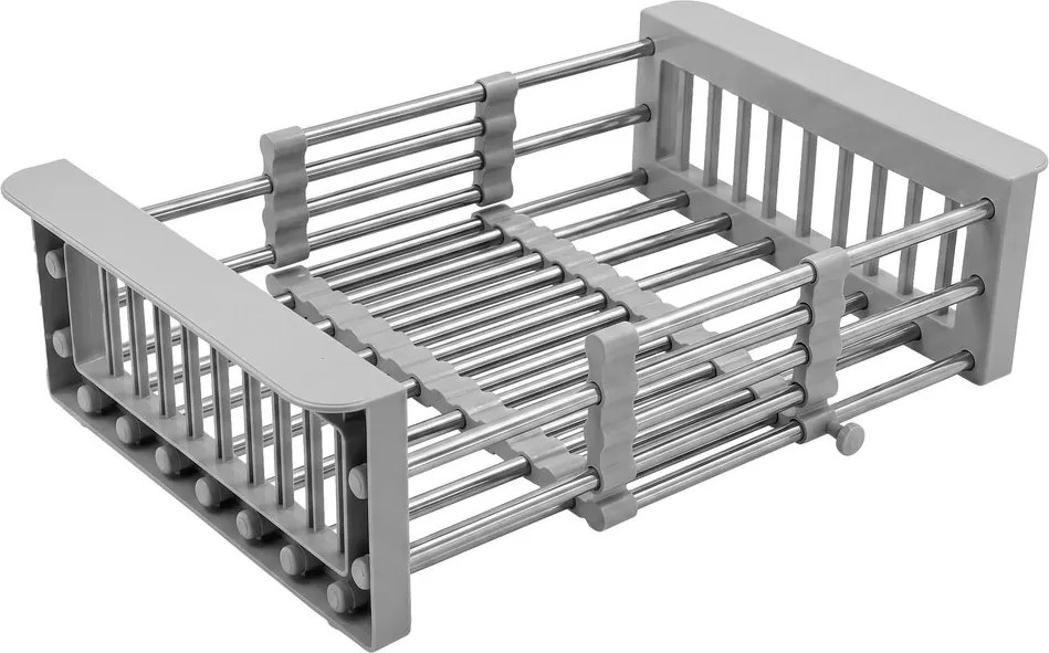 Cos scurgere telescopic Rea dreptunghiular gri mat-inox 47x22.5 cm