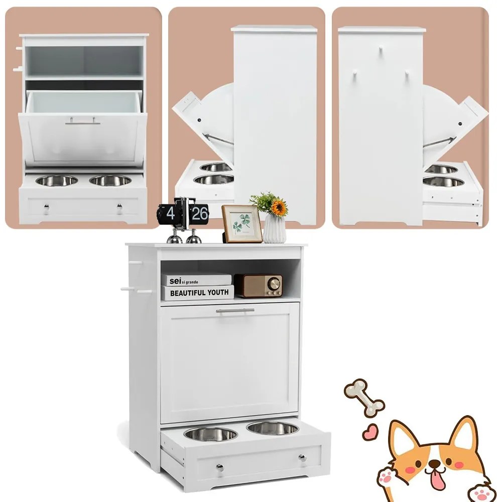 Dulap din lemn pentru hrănirea animalelor de companie