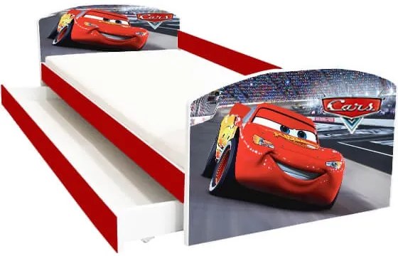 Pat copii Fulger Cars cu sertar 144x75