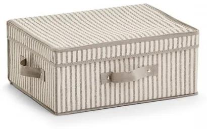 Cutie pentru depozitare cu manere, din pasla, Stripes Rectangle Small Bej, L38xl29xH16,5 cm