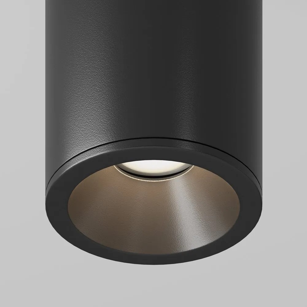 Spot aplicat design modern Zoom negru 6,5cm