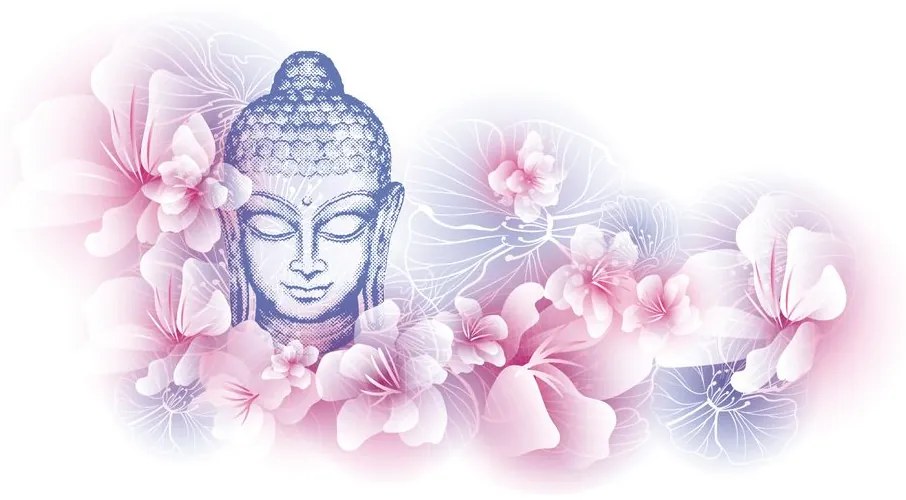 Tapet Buddha cu flori de cireș