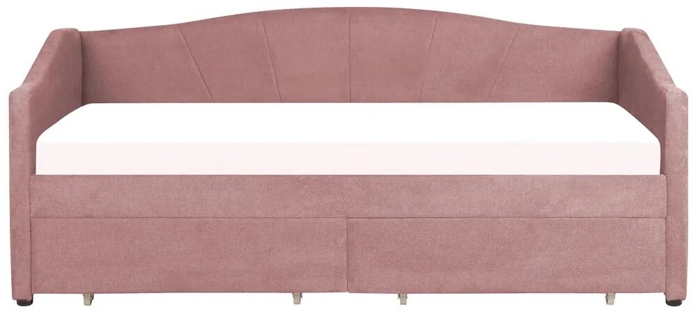 Pat de o persoană 200 x 90 cm Vitto (roz) (cu somieră și sp. depozitare). 1076505