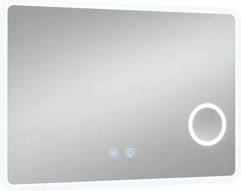 Oglinda baie LED FANTASY touch control cu lupa iluminata si dezaburire, 70x60 / 80x60 cm 80 x 60 cm