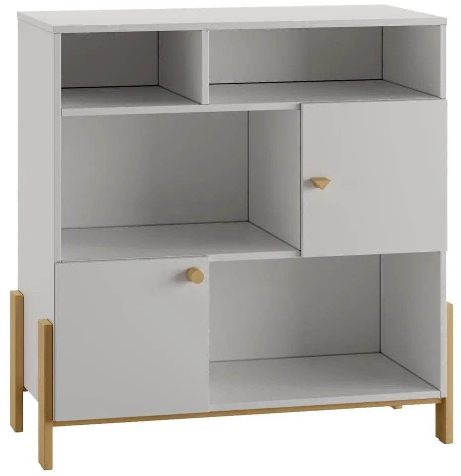 Bibliotecă de copii gri deschis 100x120 cm Cube - Pinio