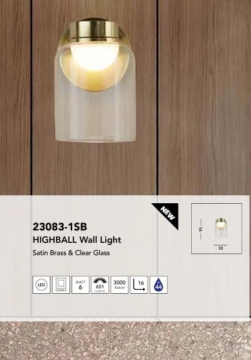 Aplica de perete / oglinda baie IP44 Highball LED