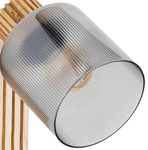 Brilagi - Aplică de perete cu spot HYGGE 1xE14/15W/230V, lemn/fumuriu