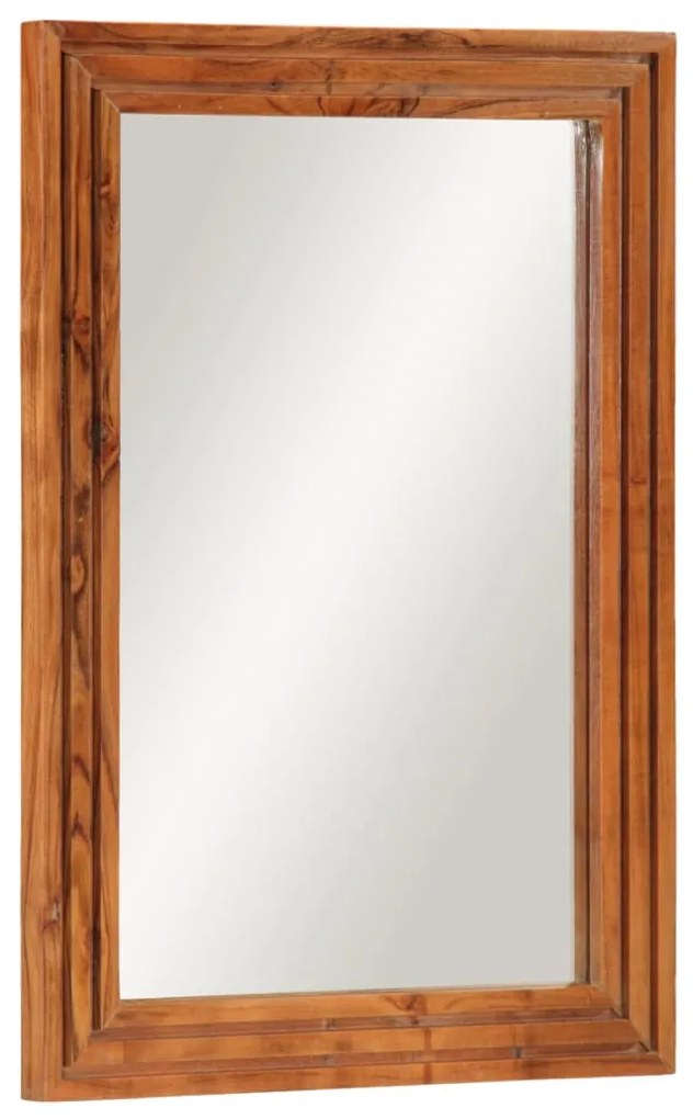 Oglinda de baie, 50x70 cm, lemn masiv de acacia si sticla