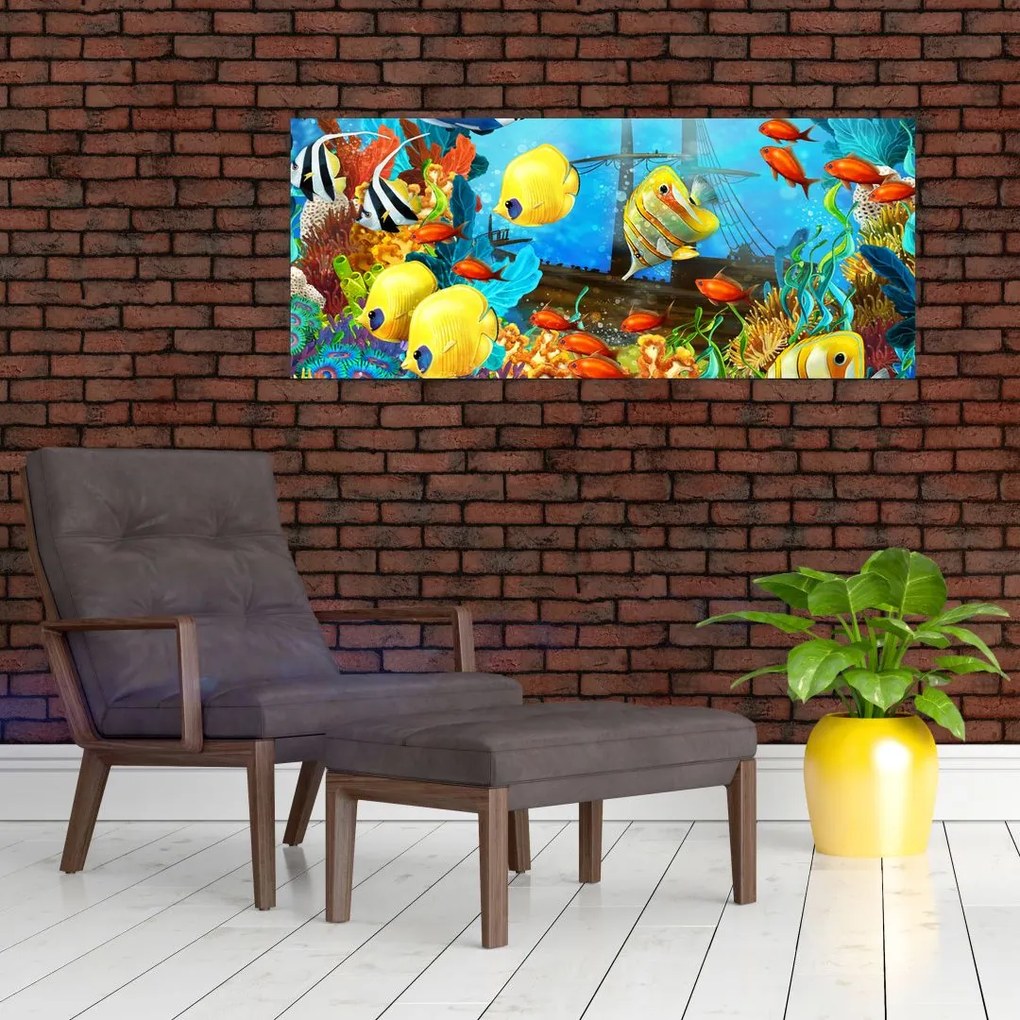 Tablou - Recif de corali colorat (120x50 cm)