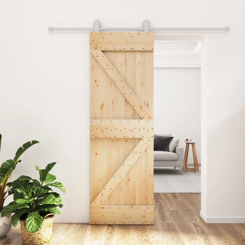 vidaXL Ușă glisantă cu set de feronerie 70x210 cm, lemn masiv de pin