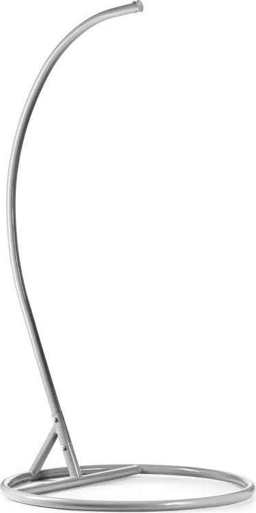 Scaun suspendat gri KOKON cu suport, perna verde-alb