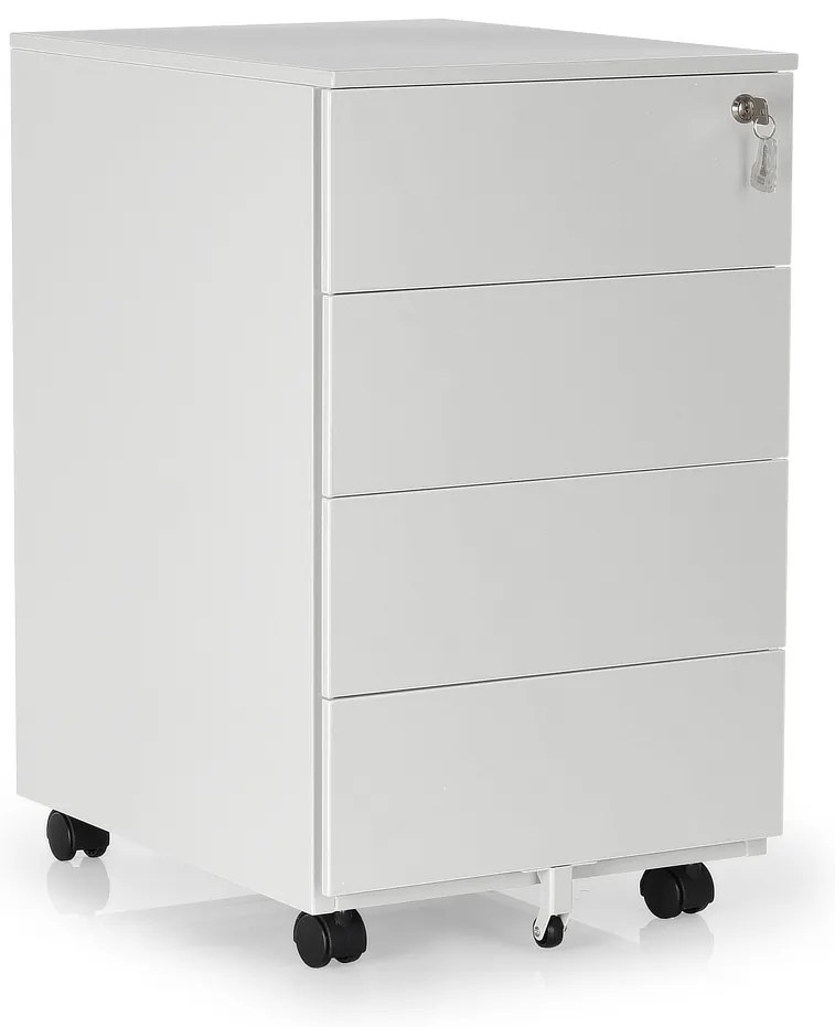 Comodă metalică 40 x 50 x 66,5 cm - 4 sertare, gri - ral 7035