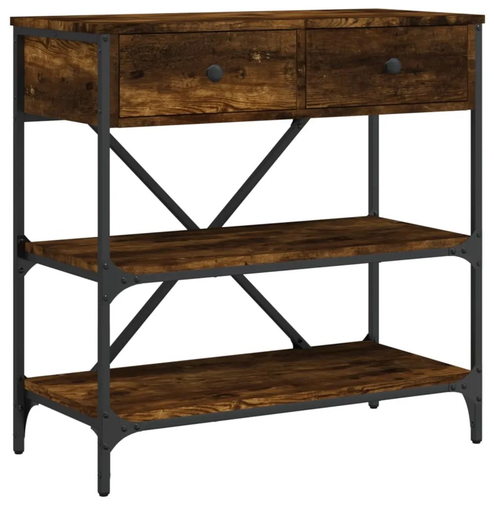 vidaXL Masă consolă, stejar fumuriu, 75x34,5x75 cm, lemn prelucrat