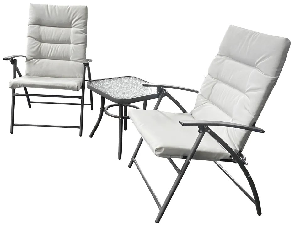 Set de grădină 1+2, gri/gri închis, MUSON