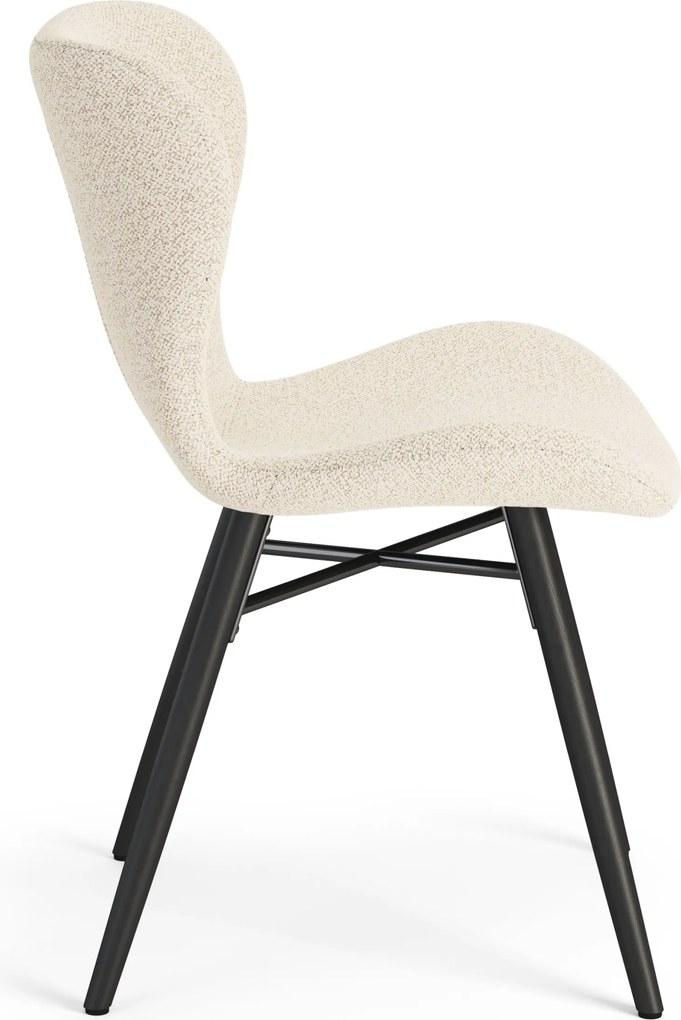 MAZZONI EXPORT ALTEA Crem (țesătură Monza 90) / picioare negre – SCAUN MODERN TAPIȚAT CU BOUCLÉ PENTRU LIVING, SUFRAGERIE ȘI BUCĂTĂRIE