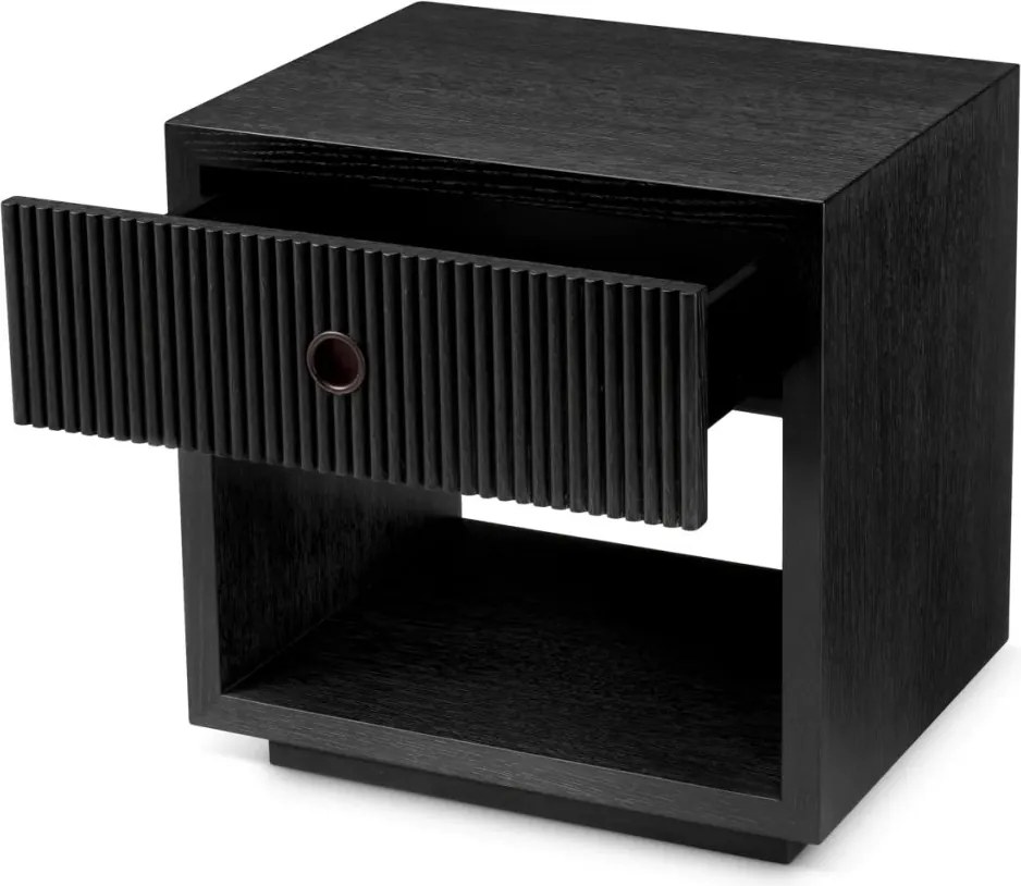 Noptiera design LUX, Furnir de stejar gri carbune, Dimitrios