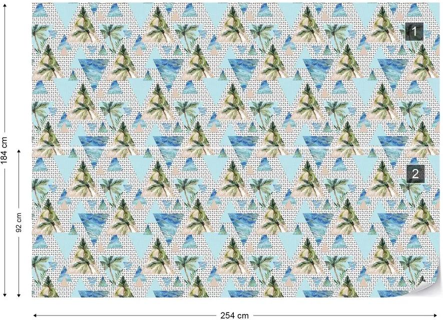 GLIX Fototapet - Modern Tropical Pattern Vliesová tapeta  - 254x184 cm