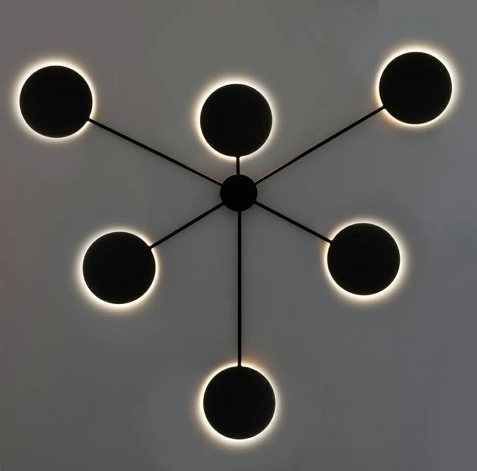 Aplica de perete LED design ambiental SHADOW 6 negru