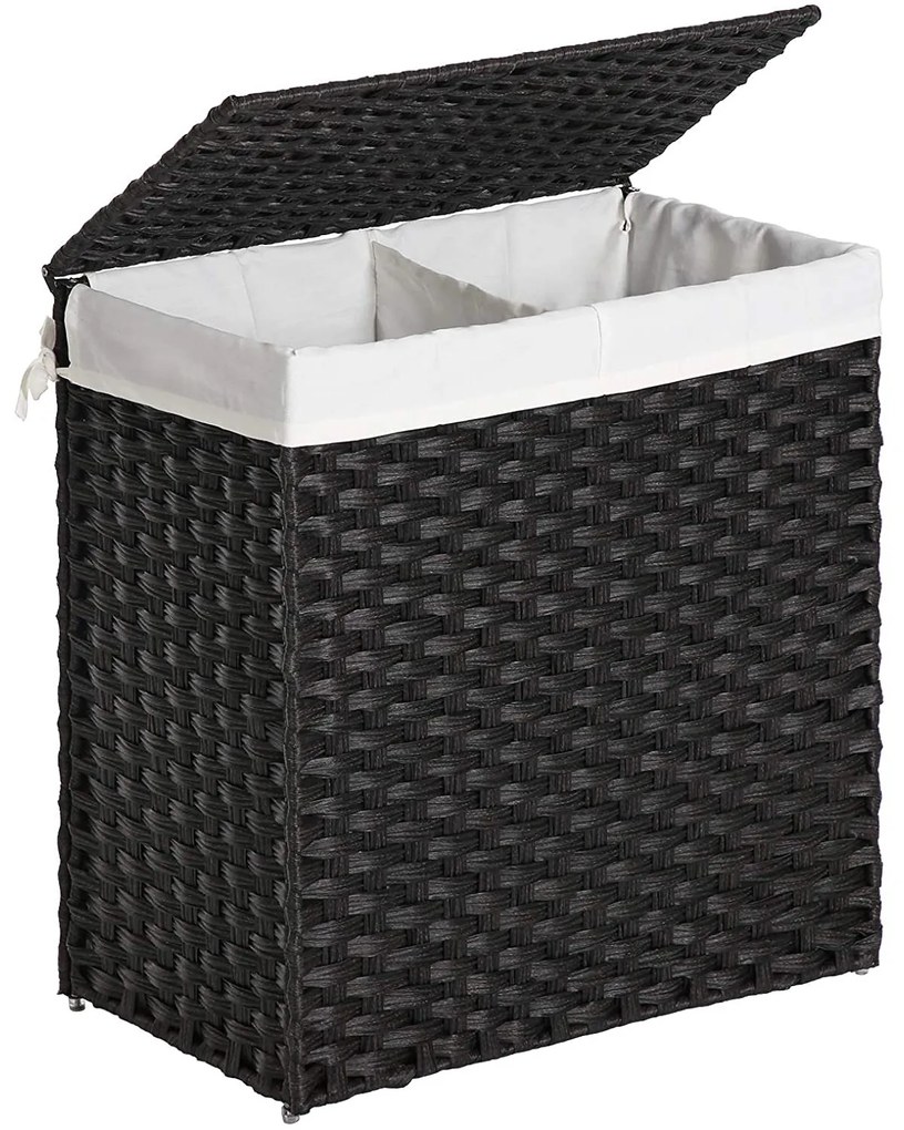 Cos de rufe, cos de rufe 110 litri negru | SONGMICS