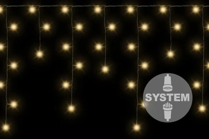 Instalație luminoasă, model perdea ploaie diLED  - 180 LED, alb cald, fără tran
