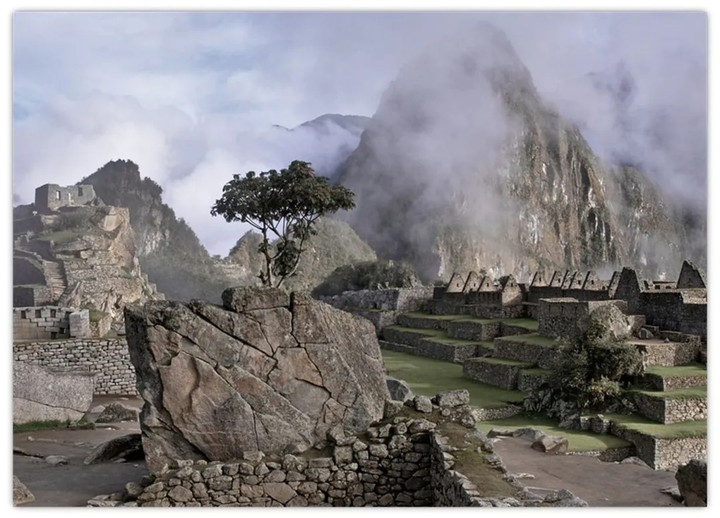 Tablou pe sticlă - Machu Picchu (70x50 cm)