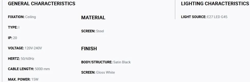 Lustra cu 5 pendule metal TATAWIN S alba