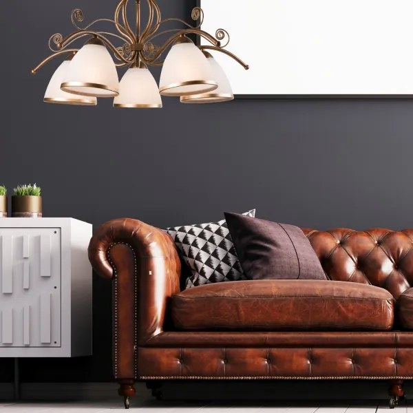 Lustră LED pe lanț Brilagi ANTICO 5xE27/60W/230V bronz patină