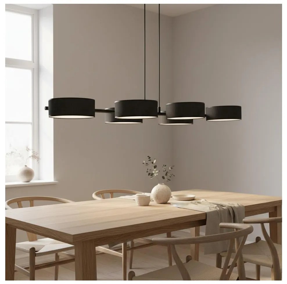 Lustră suspendată pe cablu DRUMZ 6xE14/10W/230V neagră