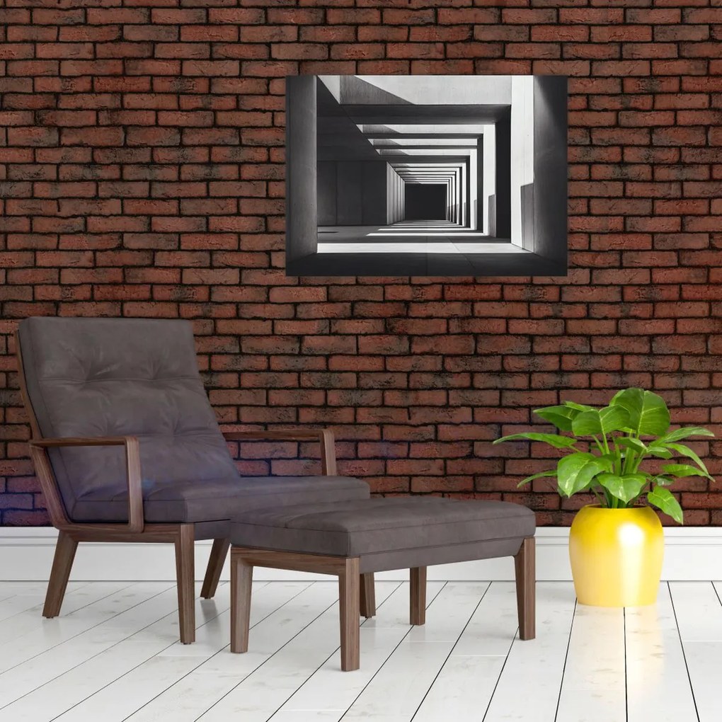 Tablou pe sticlă - Tunel Pătrat (70x50 cm)