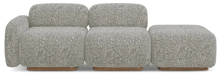 Șezlong modular gri (cu colț pe partea stângă) Ailani – Makamii